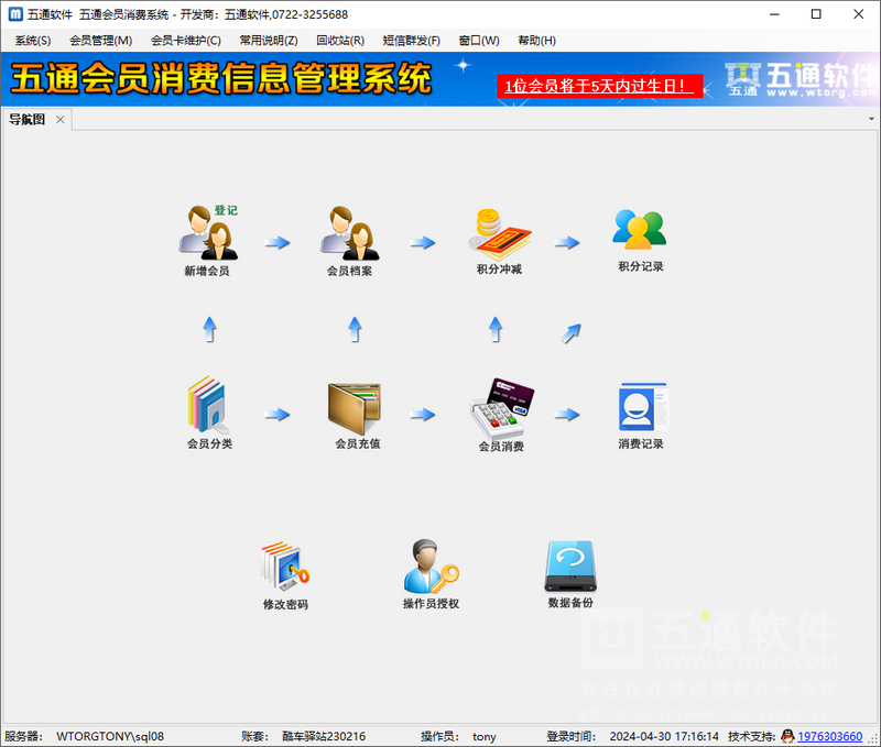 五通会员消费管理系统
